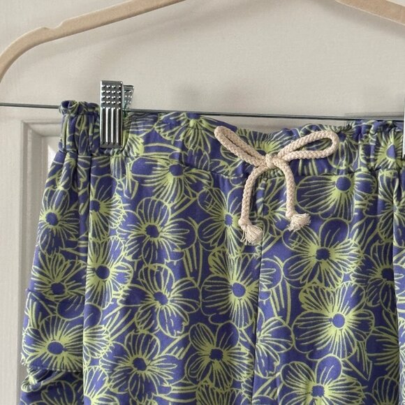 Love Glam Girl Girls Blue and Green Floral Print Elastic Waist Shorts Size Large - Picture 7 of 11